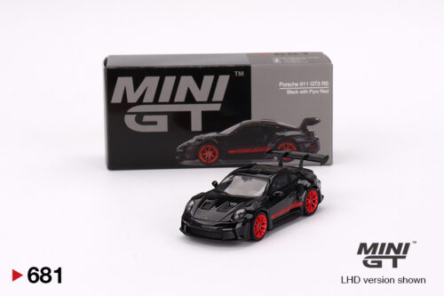 681 Mini GT Porsche 911 (992) GT3 RS Black with Pyro Red