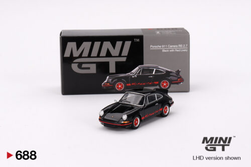 Mini GT Porsche 911 Carrera RS 2.7 Black with Red Livery