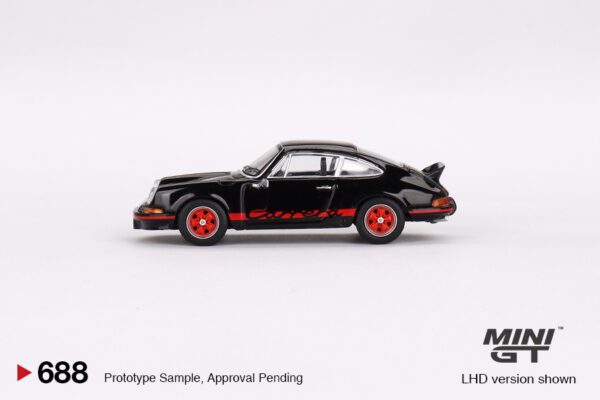 Mini GT Porsche 911 Carrera RS 2.7 Black with Red Livery