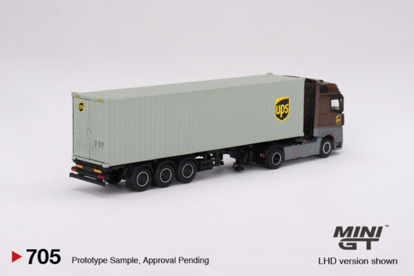 Mini GT 1/64 Mercedes-Benz Actros w/ 40 Ft Container " UPS Europe"