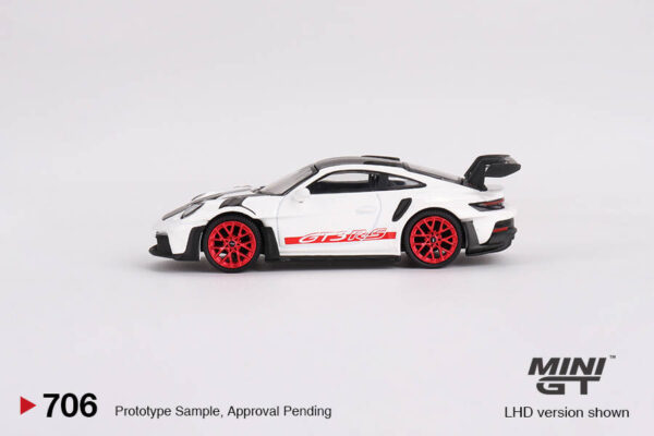 Mini GT 1/64 Porsche 911 (992) GT3 RS Weissach Package White with Pyro Red MGT00706