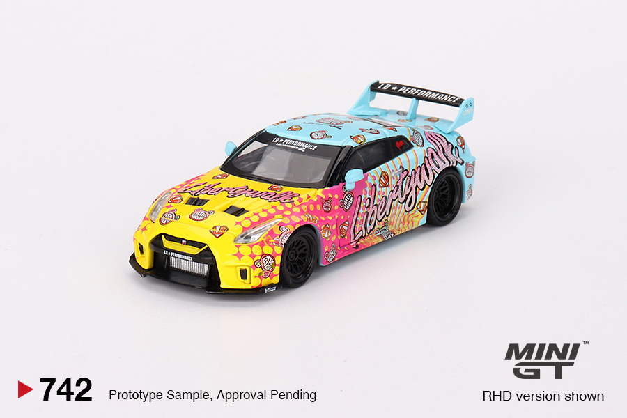 Mini GT 1:64 LB-Silhouette WORKS GT Nissan 35GT-RR Ver.1 LBWK Kuma #742 - Blu Limited