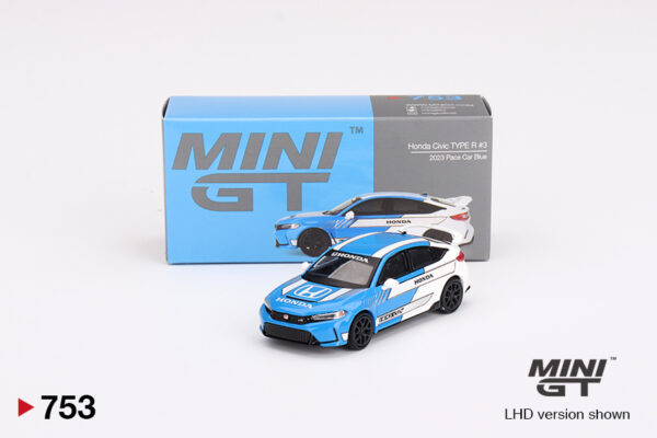 Mini GT 1/64 Honda Civic Type R 2023 Pace Car Blue MGT00753