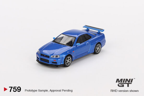 759.1 Mini GT Nissan Skyline GT-R (R34) V-Spec Bayside Blue