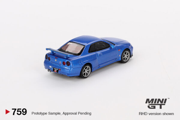 759.2 Mini GT Nissan Skyline GT-R (R34) V-Spec Bayside Blue