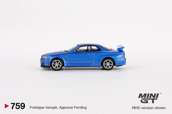 759.3 Mini GT Nissan Skyline GT-R (R34) V-Spec Bayside Blue