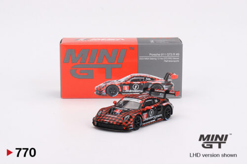 Mini GT Porsche 911 GT3 R #9 GTD PRO Pfaff Motorsports IMSA 2023 Sebring 12 Hrs. Winner