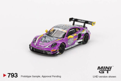 Mini GT 1/64 Porsche 911 GT3 R HubAuto Racing 2023 FIA GT World Cup 70th Macau Grand Prix - Blister Paket MGT00793-BL