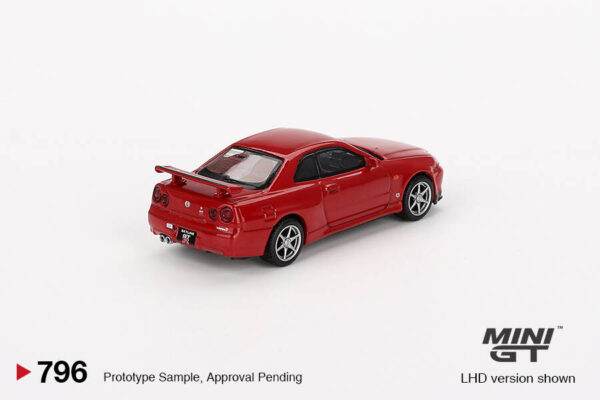 796.1 Mini GT 1/64 Nissan Skyline GT-R (R34) V-Spec Active Red - Blister Paket MGT00796-BL