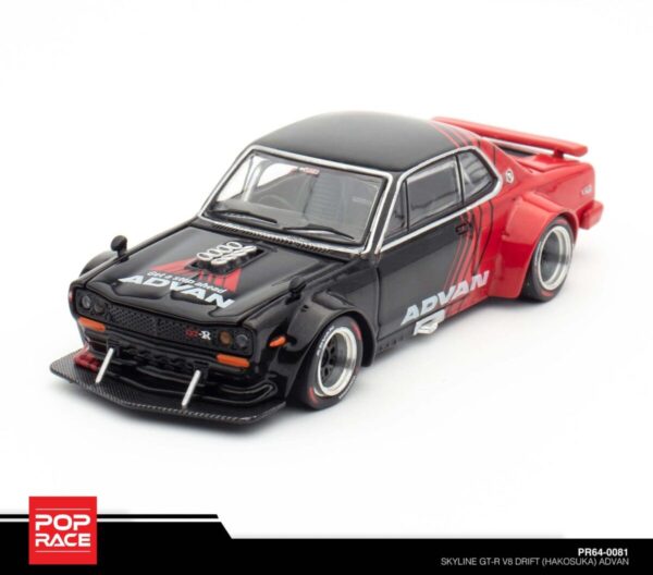 Pop Race 1/64 Skyline GT-R V8 Drift (Hakosuka) Advan PR64-0081