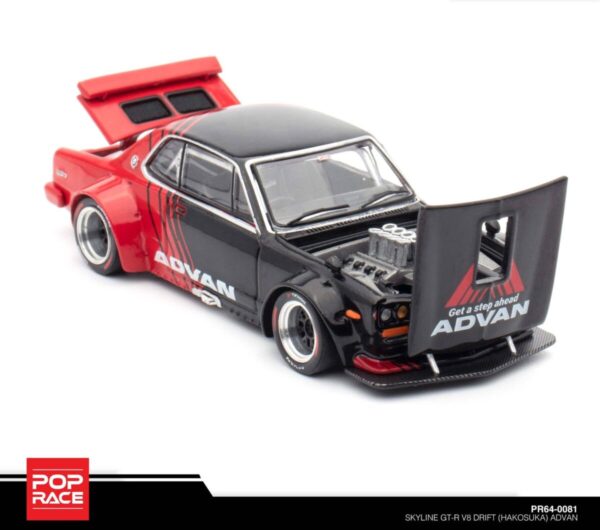 Pop Race 1/64 Skyline GT-R V8 Drift (Hakosuka) Advan PR64-0081
