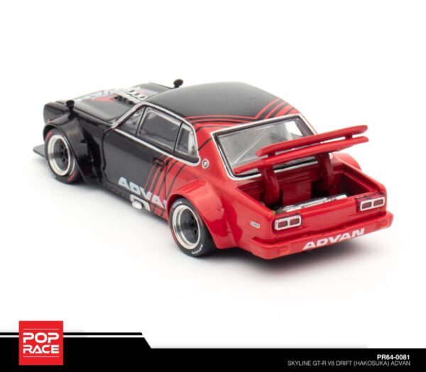 Pop Race 1/64 Skyline GT-R V8 Drift (Hakosuka) Advan PR64-0081