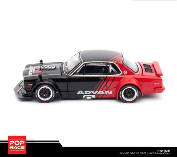 Pop Race 1/64 Skyline GT-R V8 Drift (Hakosuka) Advan PR64-0081