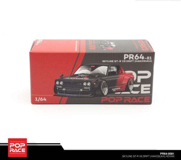 Pop Race 1/64 Skyline GT-R V8 Drift (Hakosuka) Advan PR64-0081