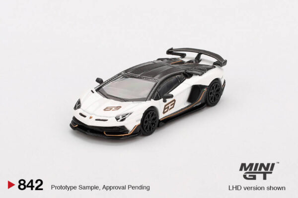 Mini GT 1/64 Lamborghini Aventador SVJ 63 Bianco Asopo - Blister Paket MGT00842-BL