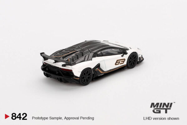 Mini GT 1/64 Lamborghini Aventador SVJ 63 Bianco Asopo - Blister Paket MGT00842-BL