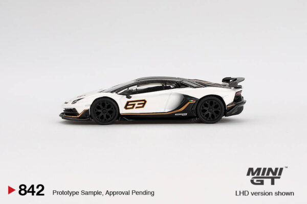 Mini GT 1/64 Lamborghini Aventador SVJ 63 Bianco Asopo - Blister Paket MGT00842-BL