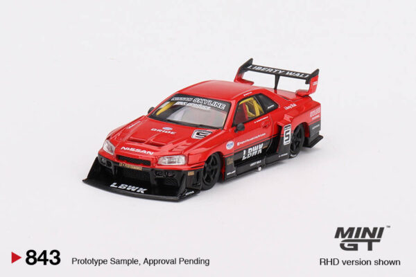 Mini GT 1/64 Nissan LB-ER34 Super Silhouette SKYLINE Red/Black MGT00843