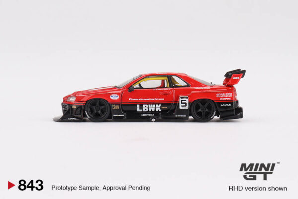 Mini GT 1/64 Nissan LB-ER34 Super Silhouette SKYLINE Red/Black MGT00843