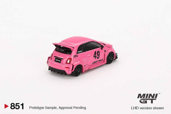 851.1 Mini GT 1/64 ABARTH 595 LB-WORKS x Abas Works Pink MGT00851