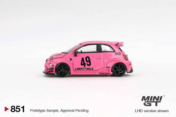 851.2 Mini GT 1/64 ABARTH 595 LB-WORKS x Abas Works Pink MGT00851