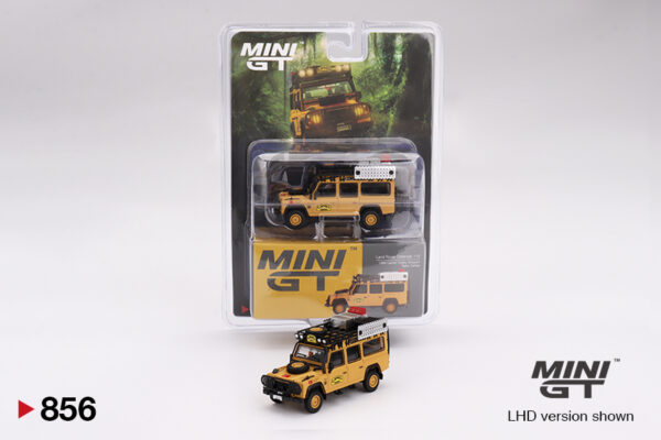 Mini GT 1/64 Land Rover Defender 110 1989 Camel Trophy Amazon Team Turkey Turkey Exclusive MGT00856 Blister Pack