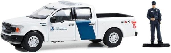 Greenlight 97150-F The Hobby Shop Series 15-2018 F-150 XLT - U.S. Customs and Border Protection with Customs Officer 1/64