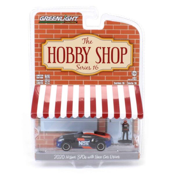 Greenlight 1/64 The Hobby Shop Series 16- 2020 Nissan 370z with Race Car Driver 97160-F