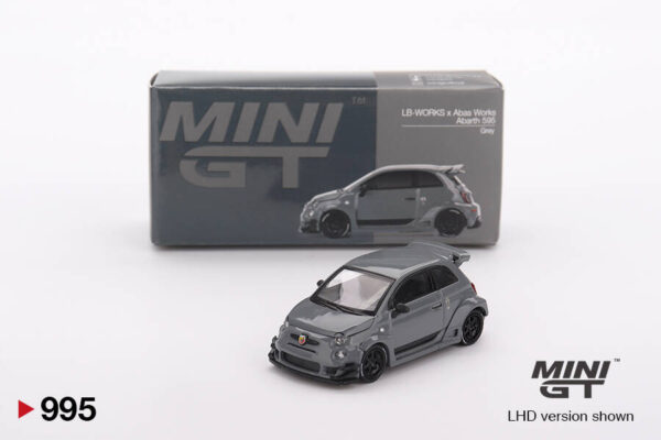 995 Mini GT 1/64 Abarth 595 LB-WORKS x Abas Works Grey MGT00995