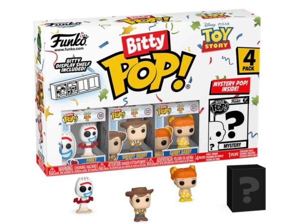 Funko Bitty Pop 4- Pack Disney Toy Story- Forky- Sheriff Woody- Gabby Gabby- 1 Mystery