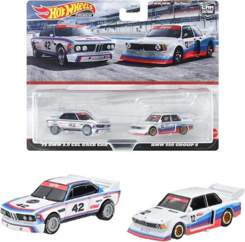 Hot Wheels HKF55 Premium 2-Pack '73 BMW 3.0 CSL Race Car/BMW 320 Group 5
