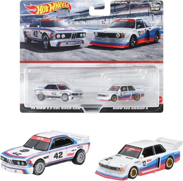 Hot Wheels HKF55 Premium 2-Pack '73 BMW 3.0 CSL Race Car/BMW 320 Group 5