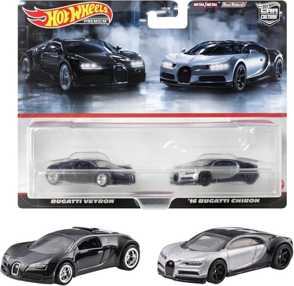 Hot Wheels HKF52 Premium 2-Pack Bugatti Veyron / '16 Bugatti Chiron