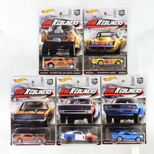2017 Hot Wheels Premium HW REDLINERS Car Culture FULL SET OF 5 Complete Real Riders