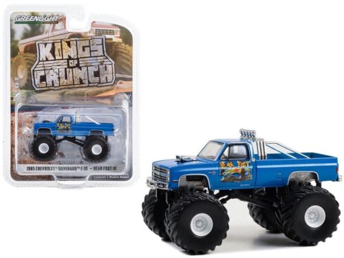 1985 Chevy Silverado C-10 Monster Truck Blue Bear Foot III Kings of Crunch Series 13 1/64