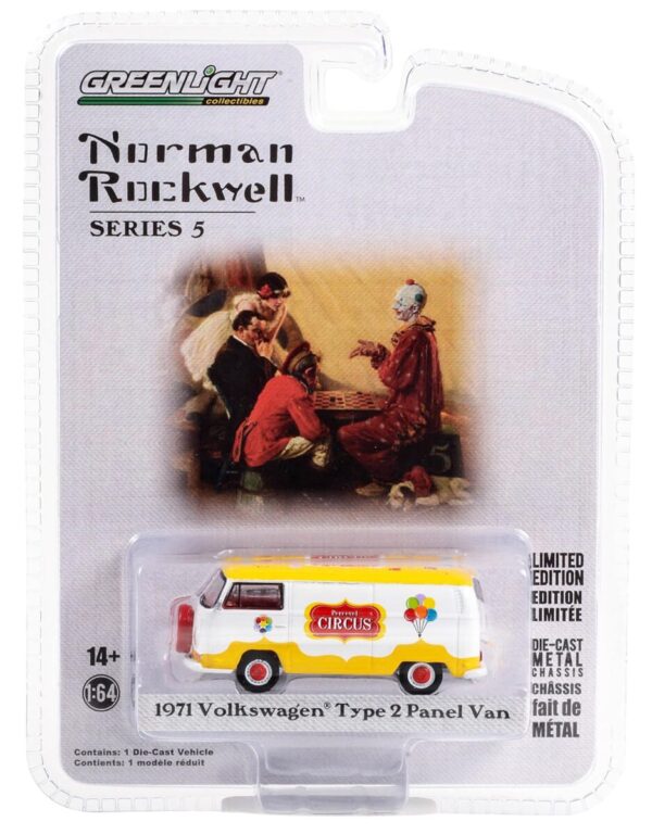 gl54080f 1971 VOLKSWAGEN TYPE 2 PANEL VAN "CIRCUS" 1/64 DIECAST BY GREENLIGHT 54080 F