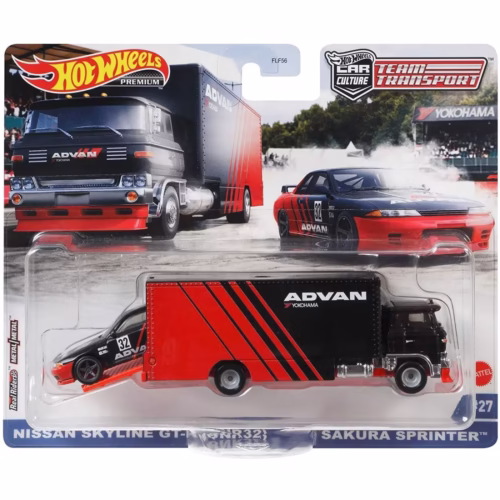Hot Wheels Premium 2021 Team Transport #27 Nissan Skyline GT-R (BNR32) / Sakura Sprinter