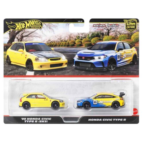 1:64 Hot Wheels Premium Car Culture 2'li Paket HBL96 - 99 Honda Civic Type R Ve Honda Civic Type R