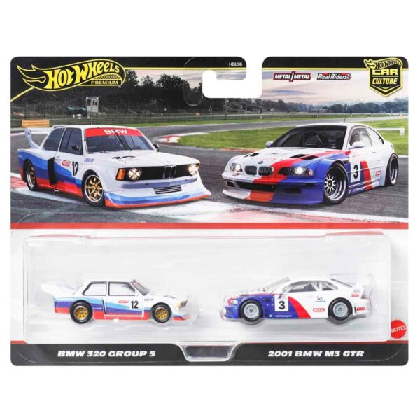 1:64 Hot Wheels Premium Car Culture 2'li Paket HBL96 - Jbk99 Bmw 320 Group 5 Ve 2001 Bmw M3 Gtr