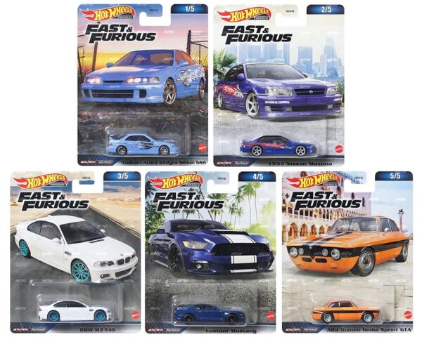 Hot Wheels 2023 Premium Fast & Furious C Case, 5'li SET, HNW46-956C