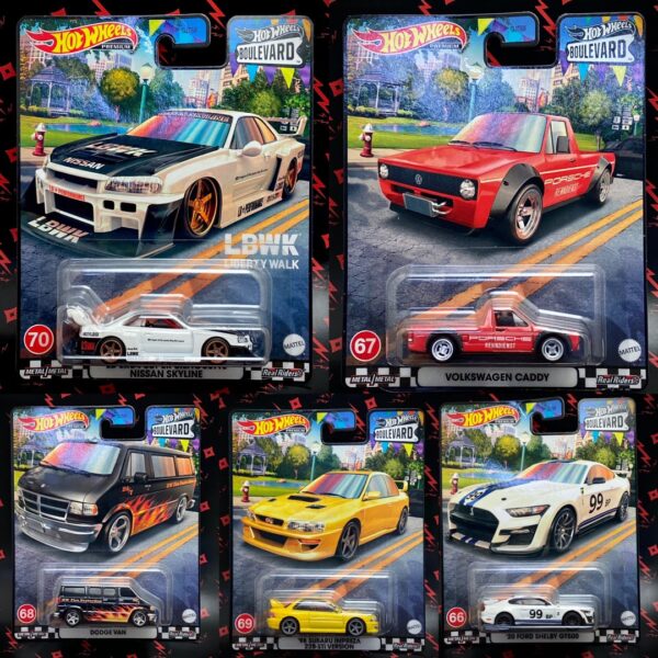 HOT WHEELS PREMIUM BOULEVARD SERIES SET OF 5 CARS! #66-70