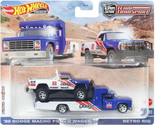 Hot Wheels Premium HKF38 Team Transport '80 Dodge Macho Power Wagon/Retro Rig (#51)