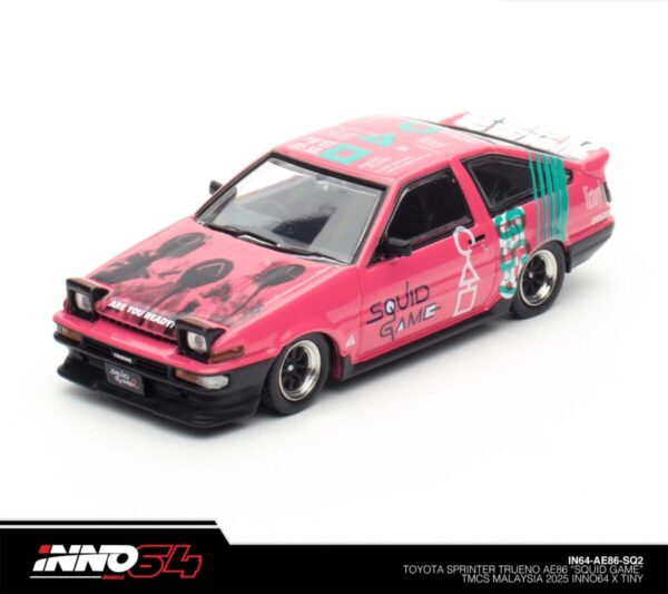 Inno64 Toyota Sprinter Trueno AE86 "Squid Game" TMCS Malaysia 2025 INNO64 X TINY IN64-AE86-SQ2