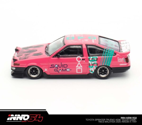Inno64 Toyota Sprinter Trueno AE86 "Squid Game" TMCS Malaysia 2025 INNO64 X TINY IN64-AE86-SQ2