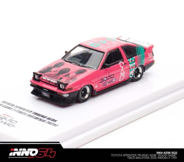 Inno64 Toyota Sprinter Trueno AE86 "Squid Game" TMCS Malaysia 2025 INNO64 X TINY IN64-AE86-SQ2