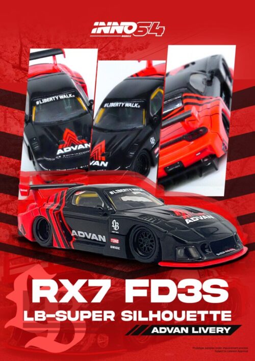 Inno 1/64 LBWK MAZDA RX7 (FD3S) LB-SUPER SILHOUETTE "ADVAN LIVERY" IN64-LBWK-RX7-05