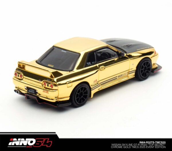 Inno64 Nissan Skyline GT-R (R32) "Top Secret" Chrome Gold TMCS 2025 Event Edition IN64-R32TS-TMCS25
