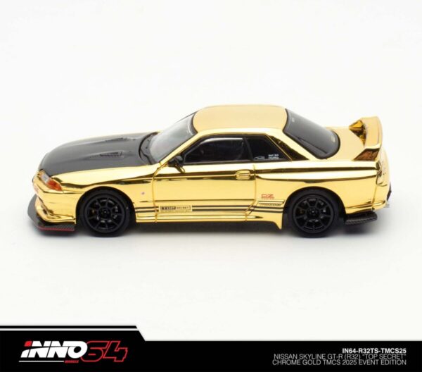 Inno64 Nissan Skyline GT-R (R32) "Top Secret" Chrome Gold TMCS 2025 Event Edition IN64-R32TS-TMCS25