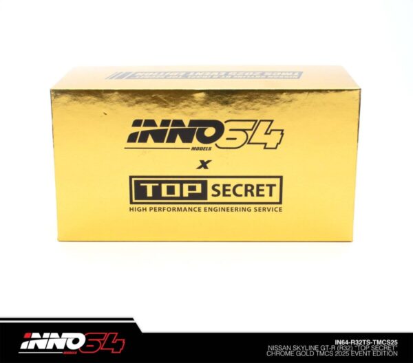 Inno64 Nissan Skyline GT-R (R32) "Top Secret" Chrome Gold TMCS 2025 Event Edition IN64-R32TS-TMCS25