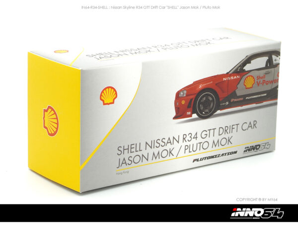 Inno64 IN64-R34-SHELL : Nissan Skyline R34 GTT Drift Car "SHELL" Jason Mok / Pluto Mok